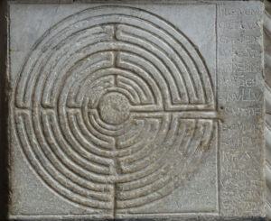 Labyrinth relief, Lucca Cathedral, Italy, 12th century